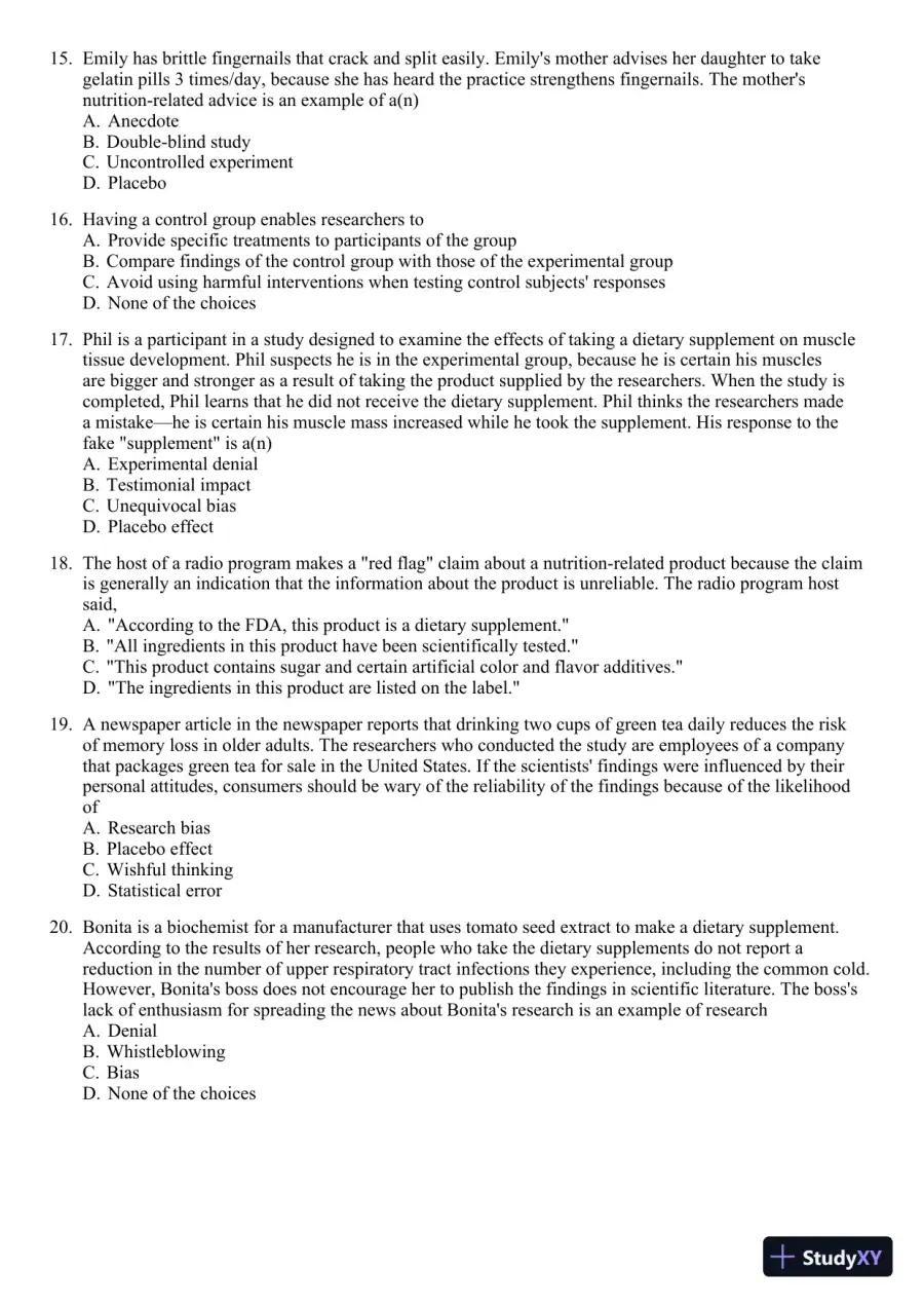 Nutrition for Healthy Living 1st Edition 2011 Test Bank, page 21
