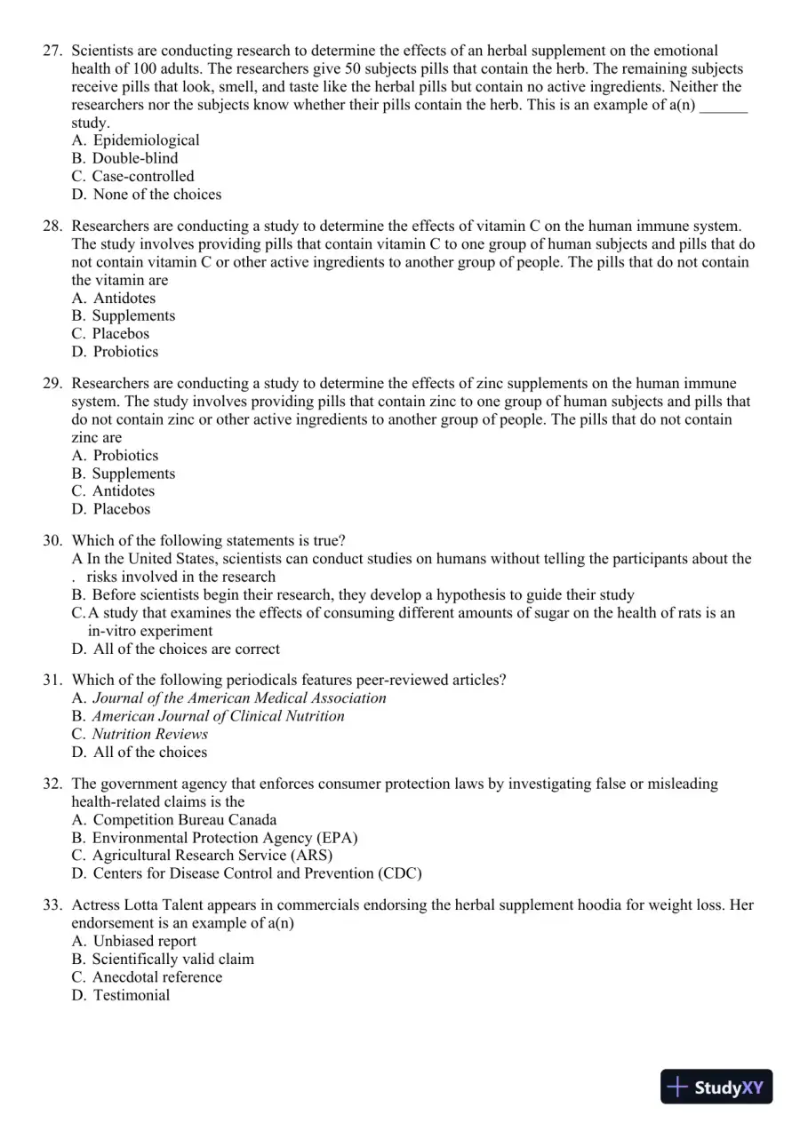 Nutrition for Healthy Living 1st Edition 2011 Test Bank, page 23