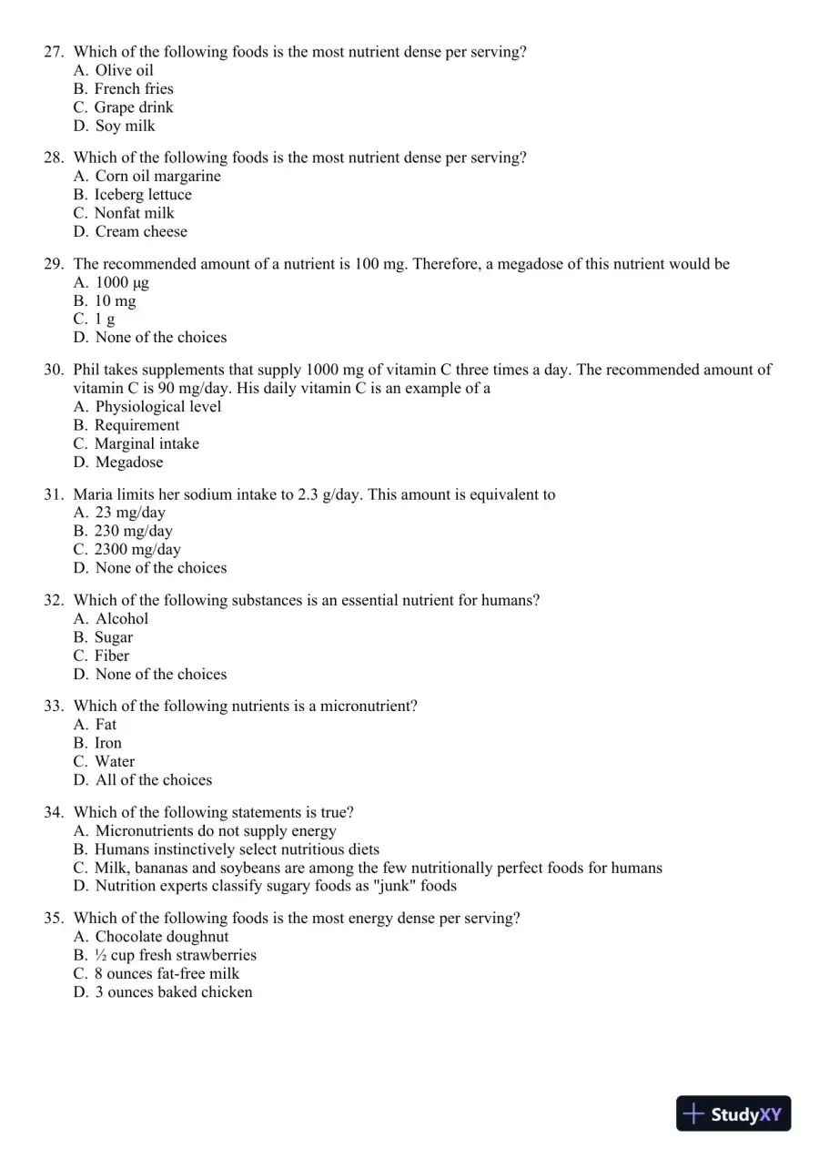 Nutrition for Healthy Living 1st Edition 2011 Test Bank, page 5