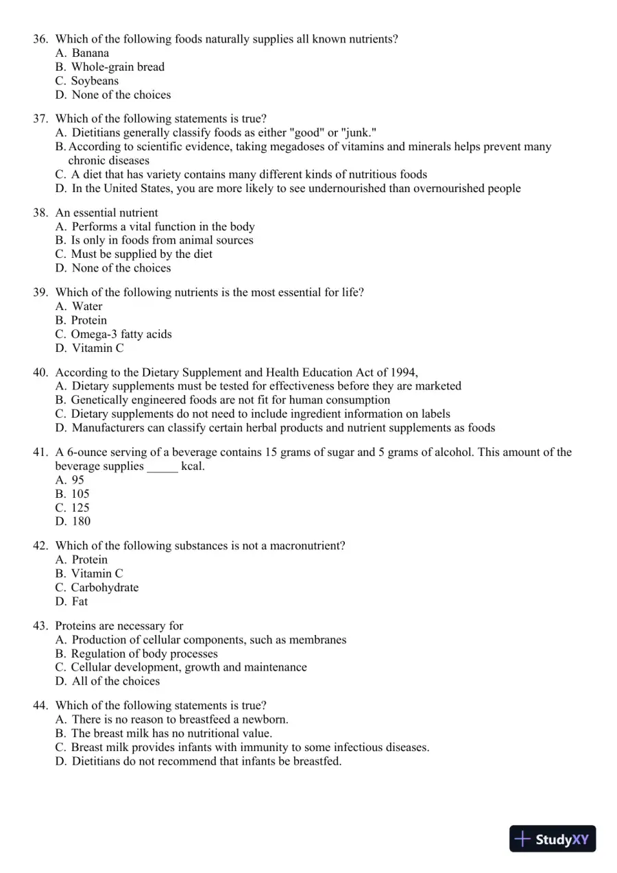 Nutrition for Healthy Living 1st Edition 2011 Test Bank, page 6