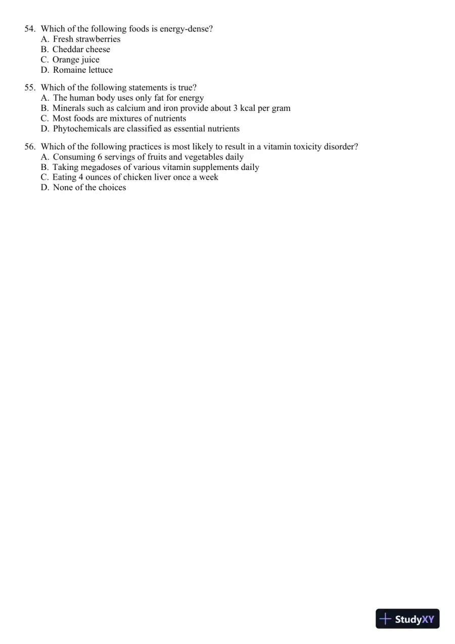 Nutrition for Healthy Living 1st Edition 2011 Test Bank, page 8