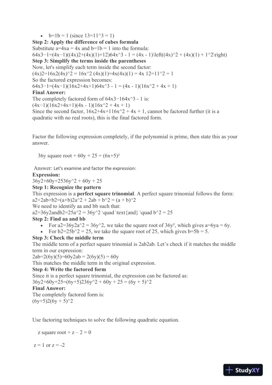 Factoring Polynomial Expressions: A Comprehensive Approach, page 3