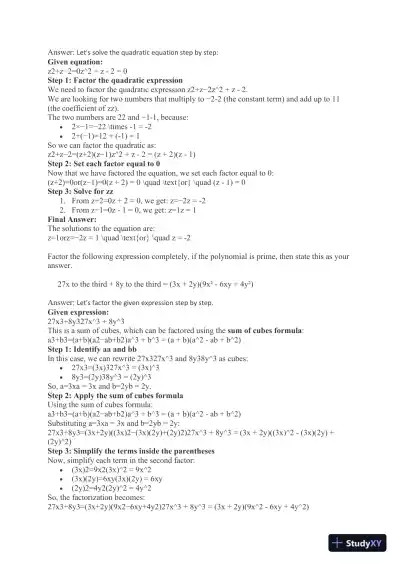 Factoring Polynomial Expressions: A Comprehensive Approach - Page 4 preview image
