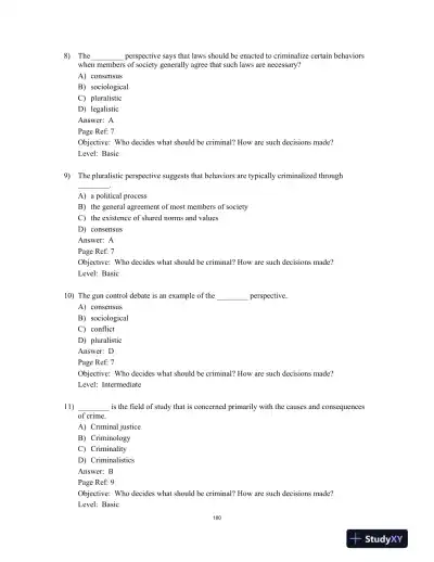 Test Bank for Criminology Today: An Integrative Introduction, 10th Edition - Page 6 preview image