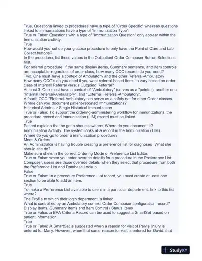 AMB400 EpicCare Administration Practice Exam With Answers (83 Solved Questions) - Page 3 preview image