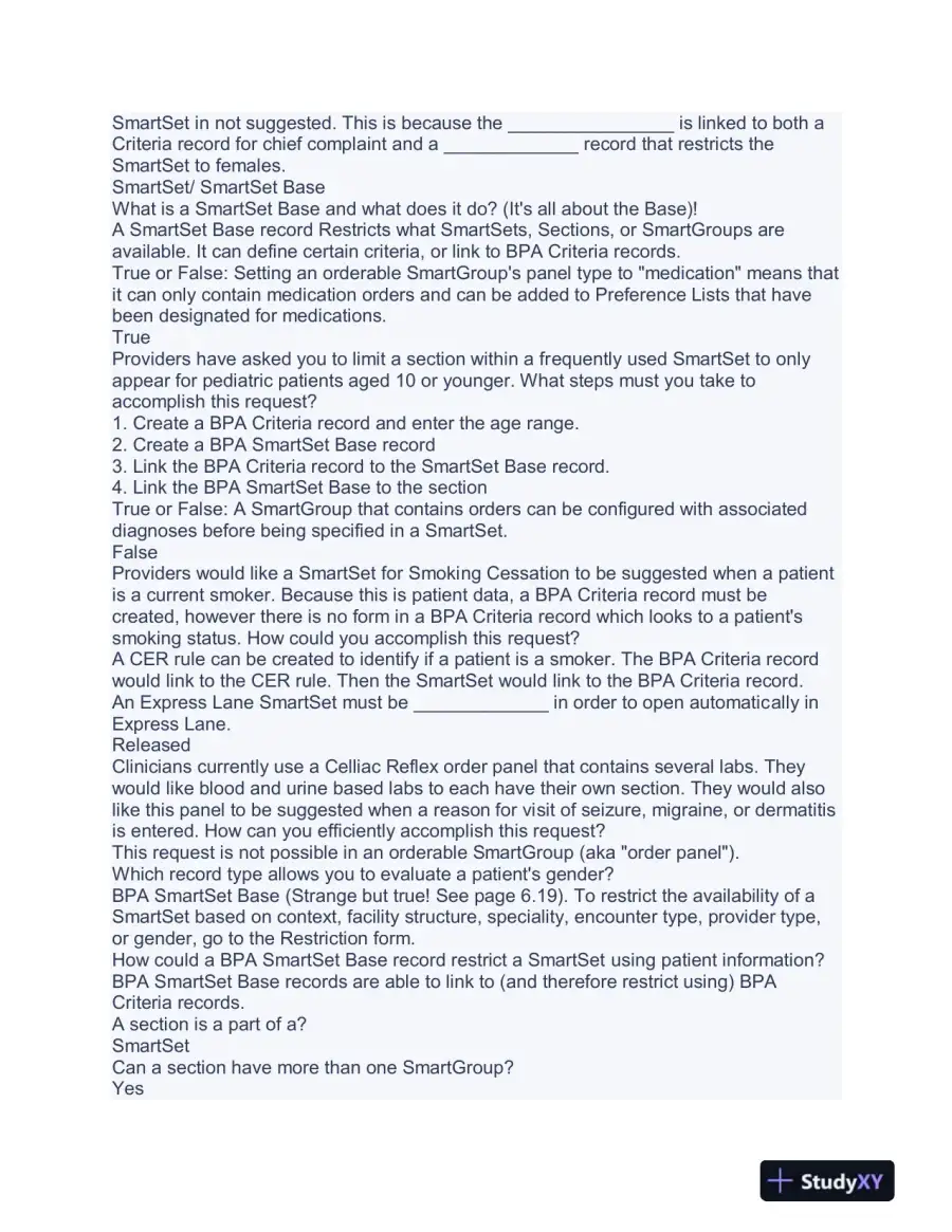 AMB400 EpicCare Administration Practice Exam With Answers (83 Solved Questions), page 4