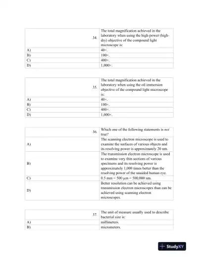 Test Bank For Burtons Microbiology for the Health Sciences, 9th Edition - Page 15 preview image