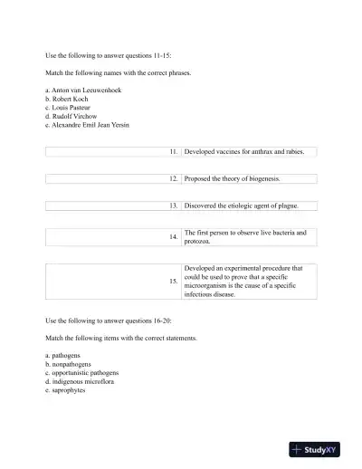 Test Bank For Burtons Microbiology for the Health Sciences, 9th Edition - Page 4 preview image