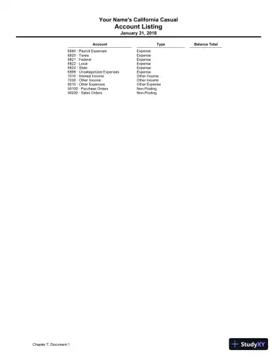 Solution Manual for QuickBooks Desktop 2018: A Complete Course, 17th Edition - Page 10 preview image
