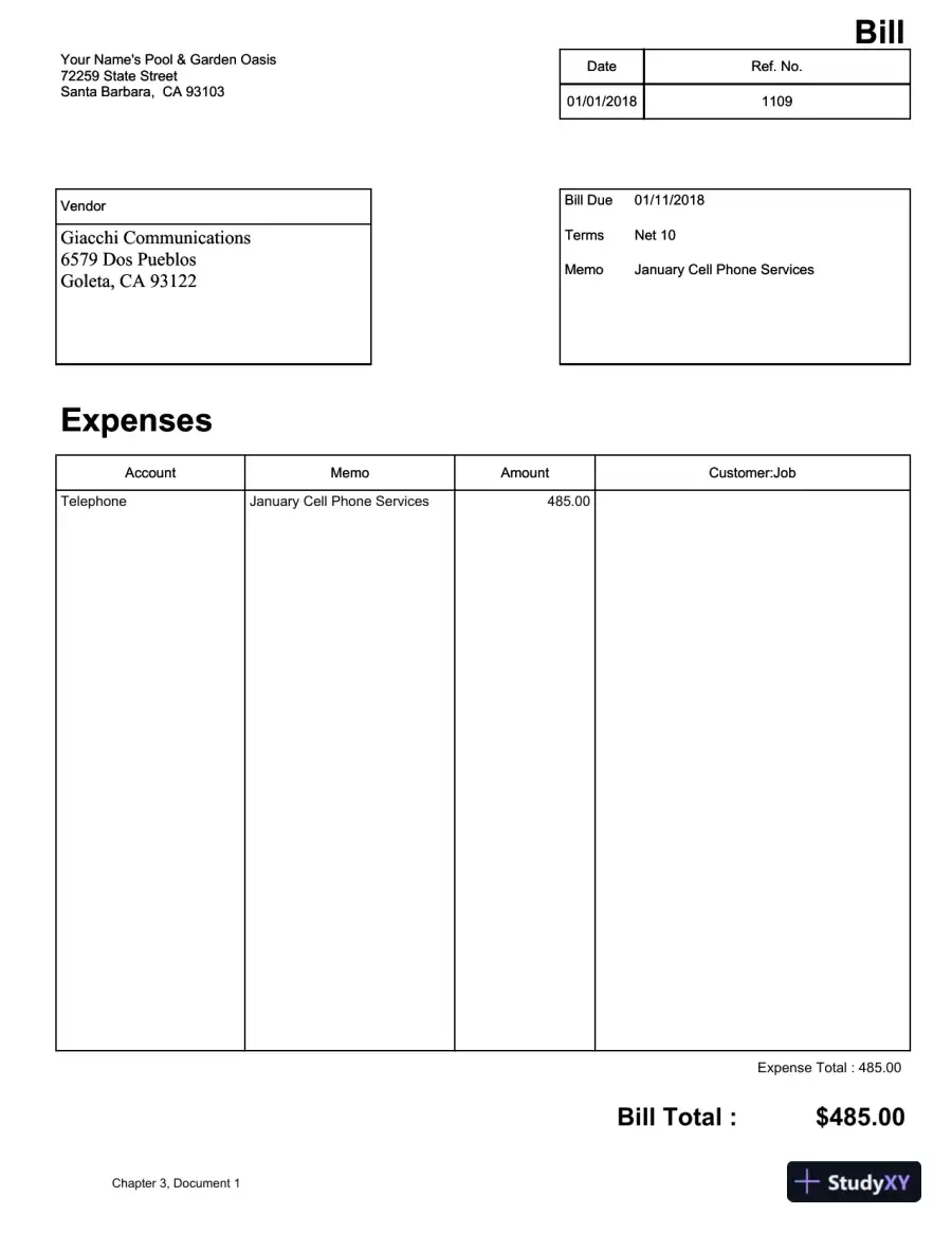 Solution Manual for QuickBooks Desktop 2018: A Complete Course, 17th Edition, page 3