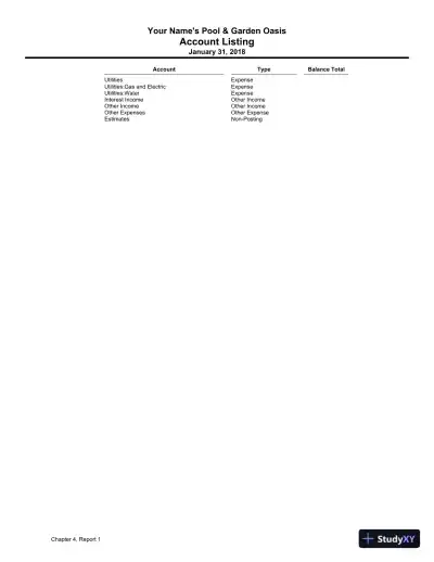 Solution Manual for QuickBooks Desktop 2018: A Complete Course, 17th Edition - Page 6 preview image
