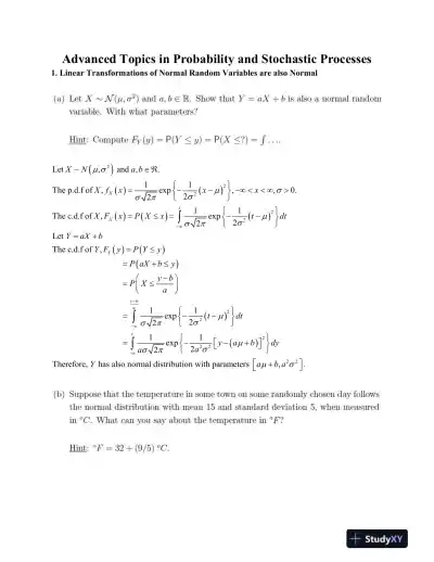 Advanced Topics in Probability and Stochastic Processes - Page 1 preview image
