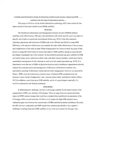 Usability and Information design for Electronic he - Page 1 preview image