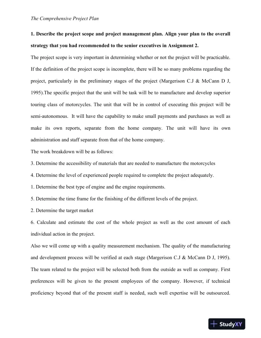 Project Management Plan for Motorcycle Manufacturing Expansion, page 3