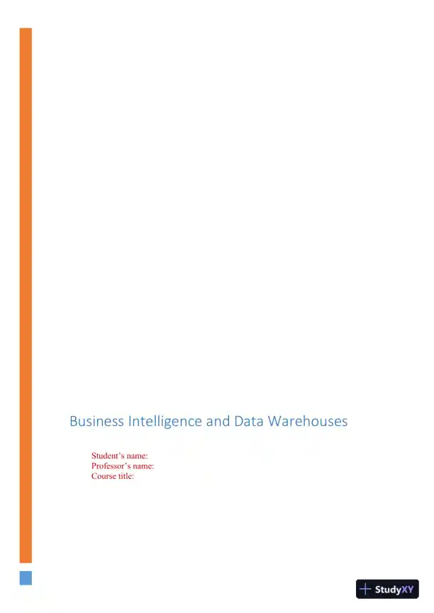Business Intelligence and Data Warehouses - Page 1 preview image