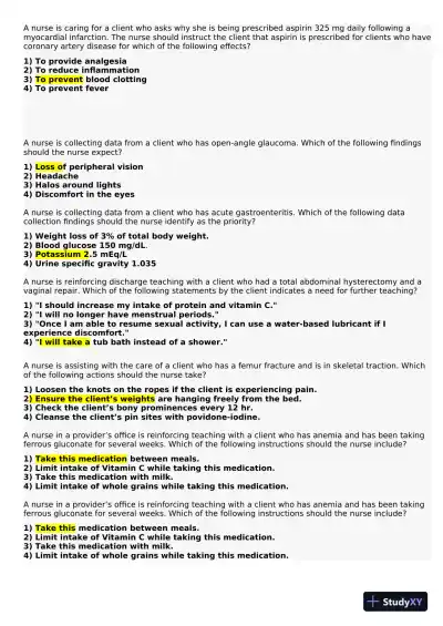 2021 HESI PN Medical surigical Proctored Exam Versions 12 With Answers (134 Solved Questions) - Page 5 preview image