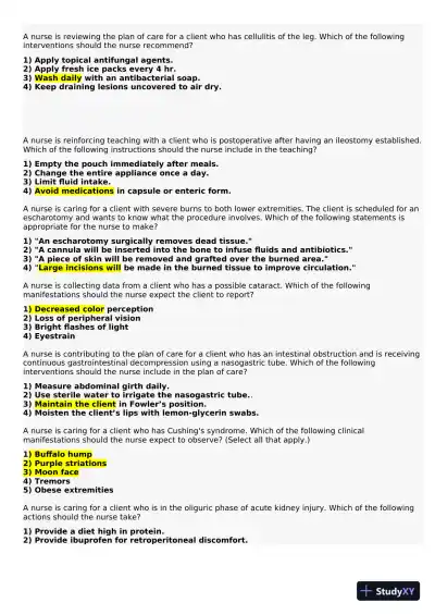 2021 HESI PN Medical surigical Proctored Exam Versions 12 With Answers (134 Solved Questions) - Page 6 preview image