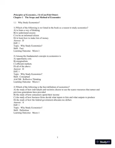 Test Bank for Principles of Economics, 13th Edition - Page 1 preview image