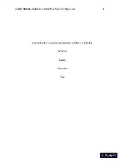 Current Market Conditions Competitive Analysis: Apple, Inc. - Page 3 preview image