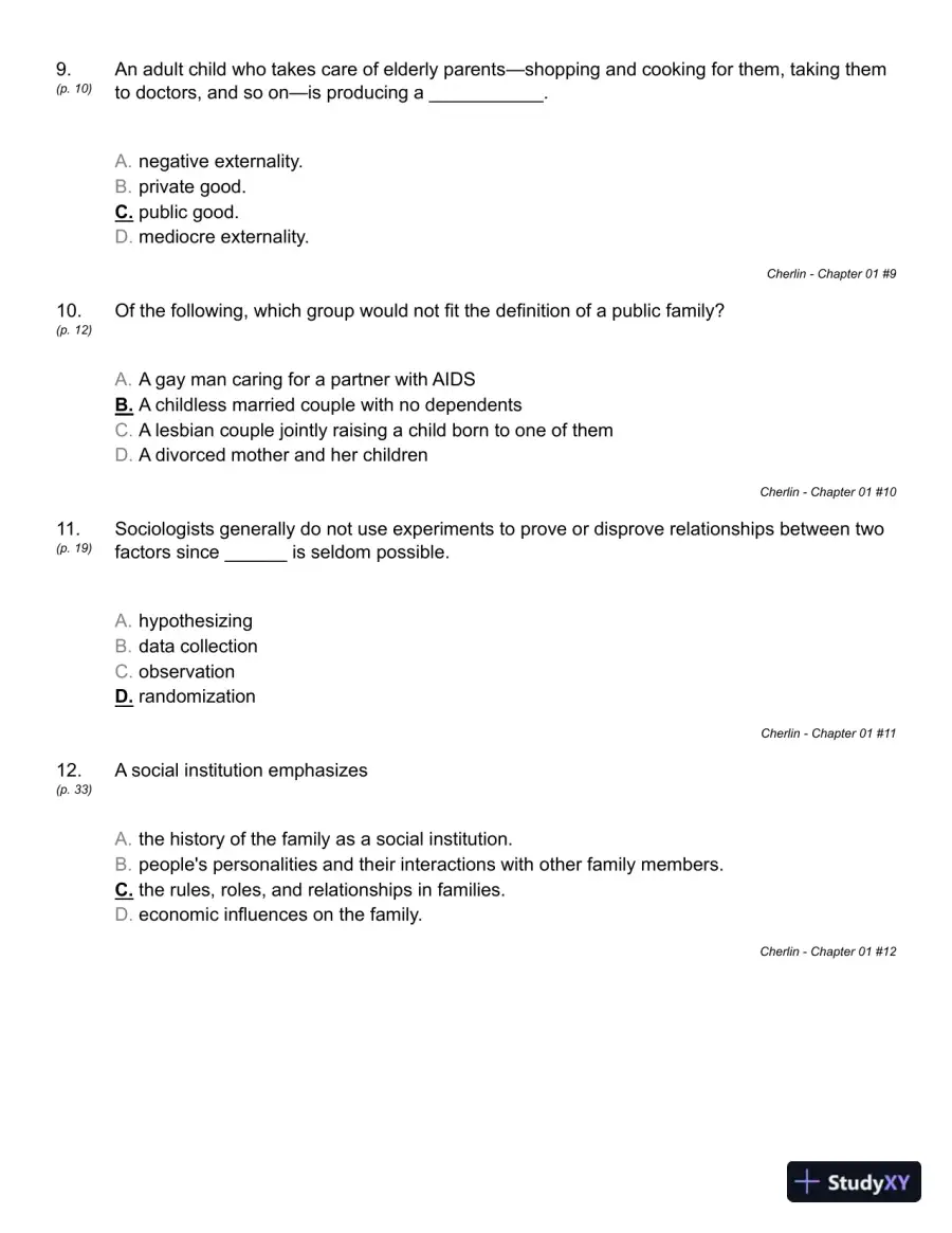 Public and Private Families: An Introduction 7th Edition Test Bank, page 15