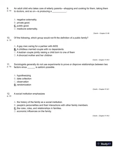 Public and Private Families: An Introduction 7th Edition Test Bank - Page 15 preview image