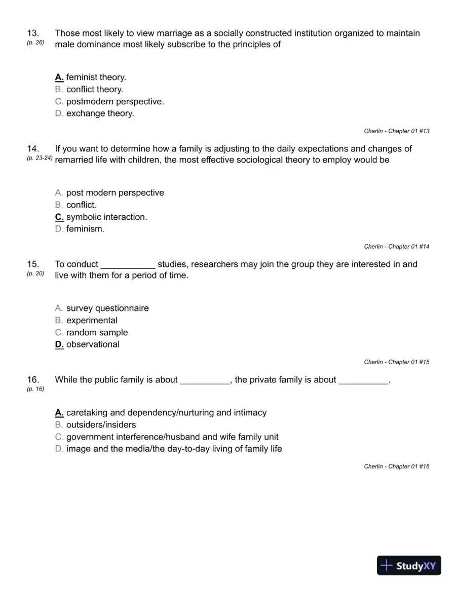 Public and Private Families: An Introduction 7th Edition Test Bank, page 16