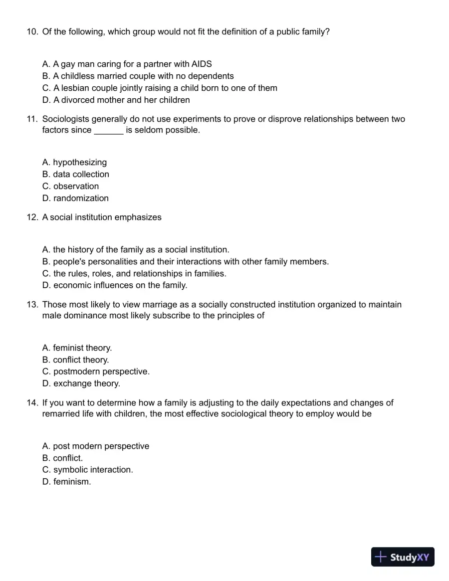 Public and Private Families: An Introduction 7th Edition Test Bank, page 4
