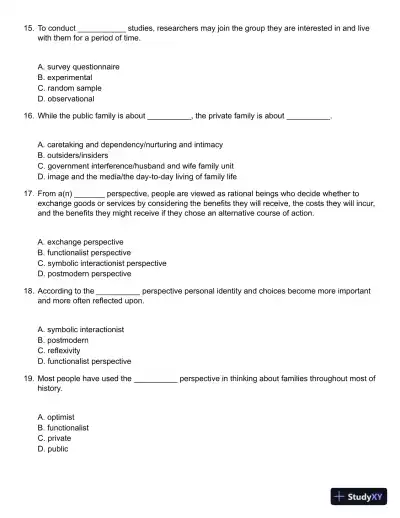 Public and Private Families: An Introduction 7th Edition Test Bank - Page 5 preview image