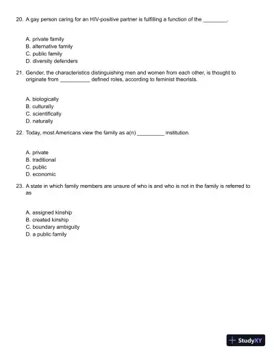 Public and Private Families: An Introduction 7th Edition Test Bank - Page 6 preview image