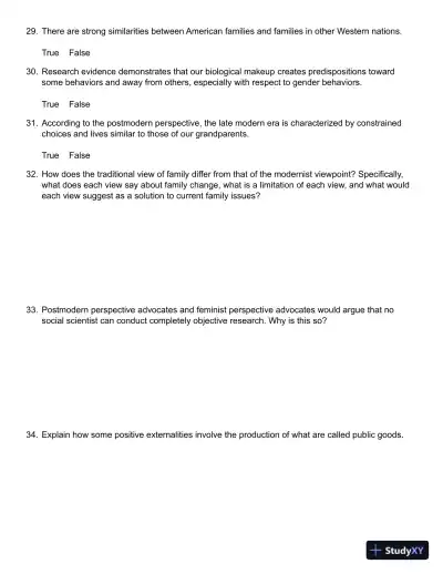 Public and Private Families: An Introduction 7th Edition Test Bank - Page 8 preview image