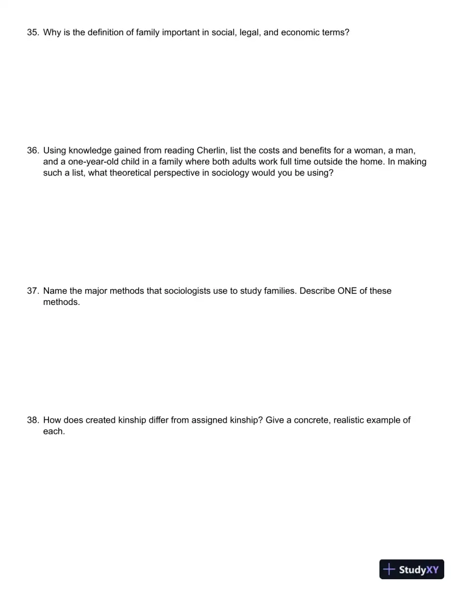 Public and Private Families: An Introduction 7th Edition Test Bank, page 9