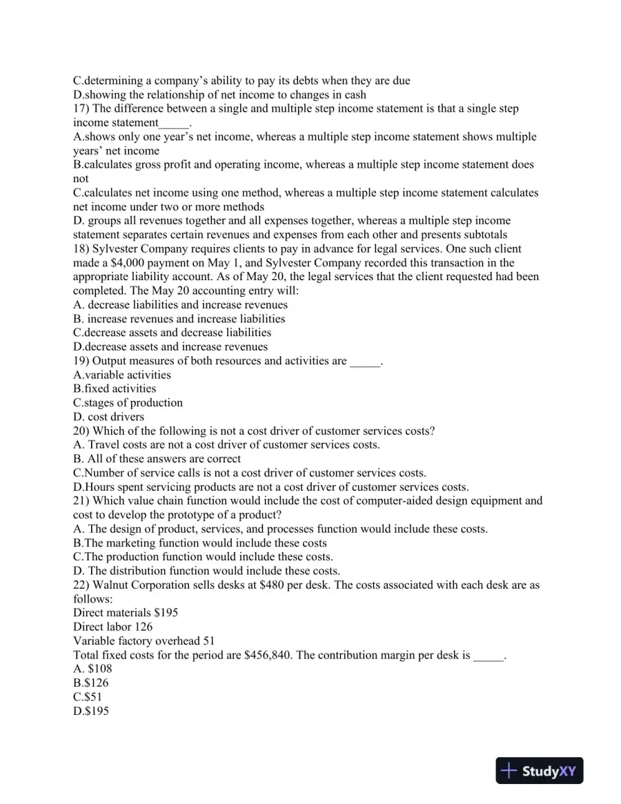 ACC 560: Comprehensive Financial Accounting and Management Control System Final Exam, page 4