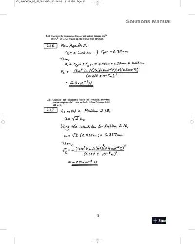 Solution Manual for Introduction to Materials Science for Engineers, 8th Edition - Page 13 preview image