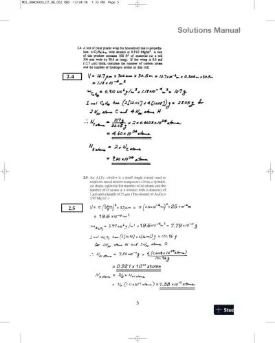 Solution Manual for Introduction to Materials Science for Engineers, 8th Edition - Page 5 preview image