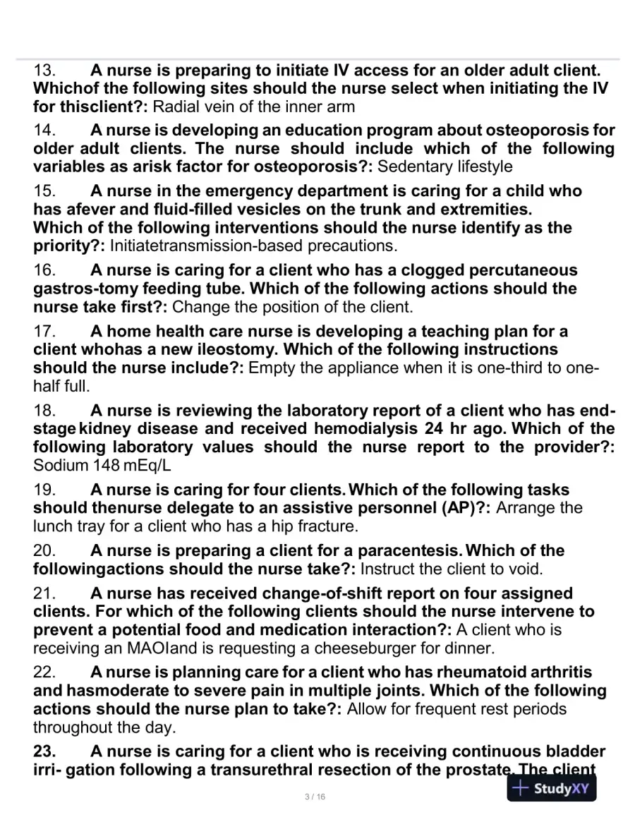 2019 ATI RN Comp Capstone, Proctored, Comprehensive Exam With Answers (150 Solved Questions), page 4