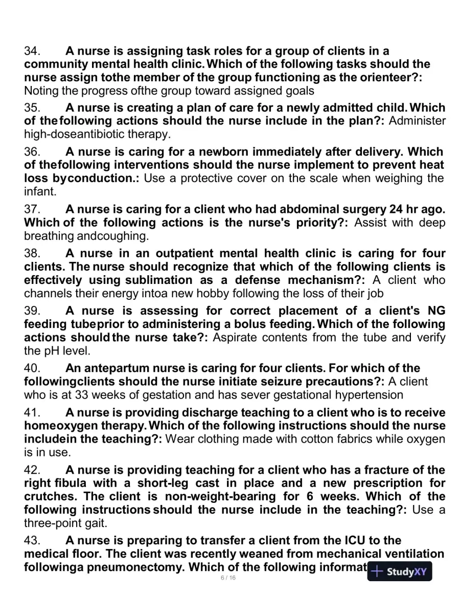 2019 ATI RN Comp Capstone, Proctored, Comprehensive Exam With Answers (150 Solved Questions), page 7