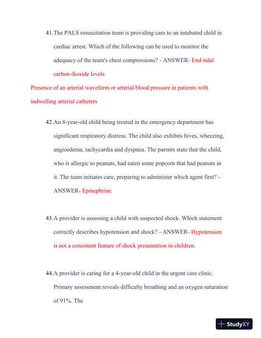 2022-2024 PALS Updated Final Exam with Answers (149 Solved Questions), page 13
