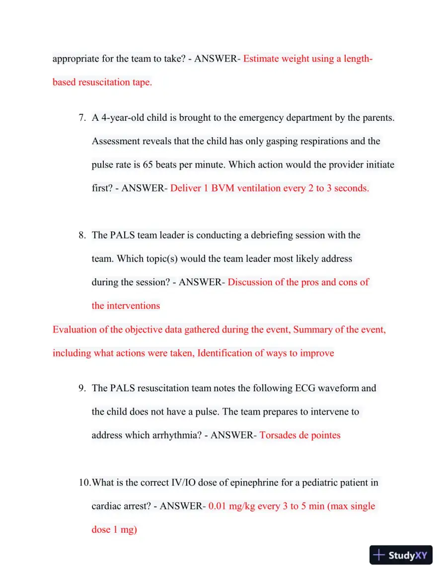 2022-2024 PALS Updated Final Exam with Answers (149 Solved Questions), page 4