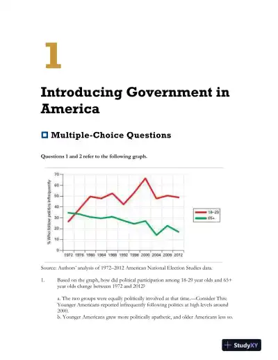 Government in America 17th Edition Test Bank - Page 1 preview image