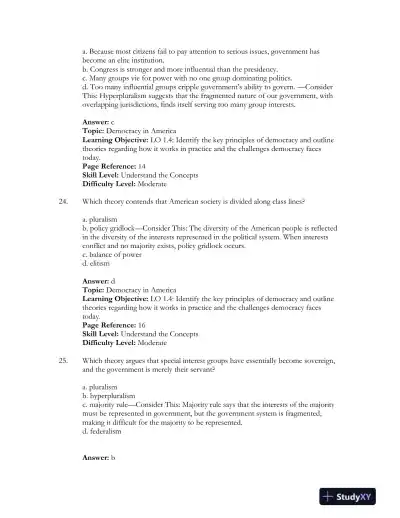 Government in America 17th Edition Test Bank - Page 13 preview image