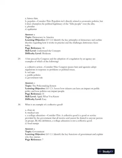 Government in America 17th Edition Test Bank - Page 15 preview image