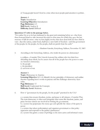 Government in America 17th Edition Test Bank - Page 5 preview image