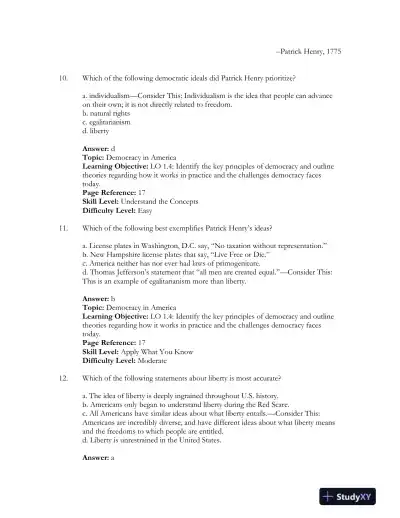 Government in America 17th Edition Test Bank - Page 8 preview image