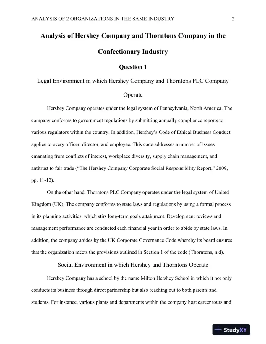 Analysis of 2 Organizations in the Same Industry, page 3