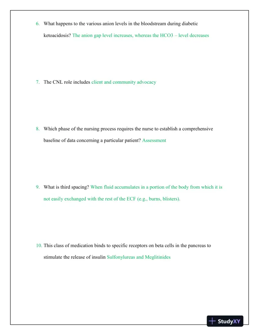 2023-2024 Pathophysiology, Pharmacology, Adult health Practice Exam With Answers (50 Solved Questions), page 4