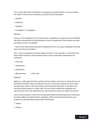 HESI Clinical Analysis Practice Exam With Answers (248 Solved Questions) - Page 14 preview image