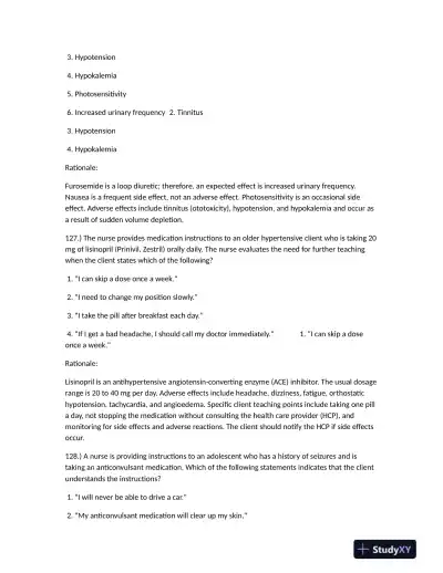 HESI Clinical Analysis Practice Exam With Answers (248 Solved Questions) - Page 15 preview image