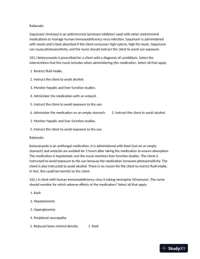 HESI Clinical Analysis Practice Exam With Answers (248 Solved Questions) - Page 3 preview image