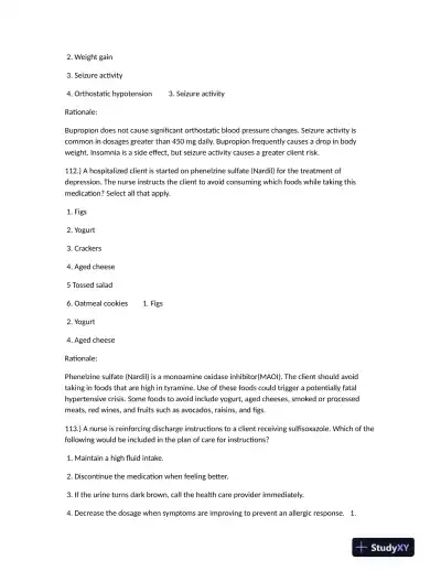 HESI Clinical Analysis Practice Exam With Answers (248 Solved Questions) - Page 8 preview image
