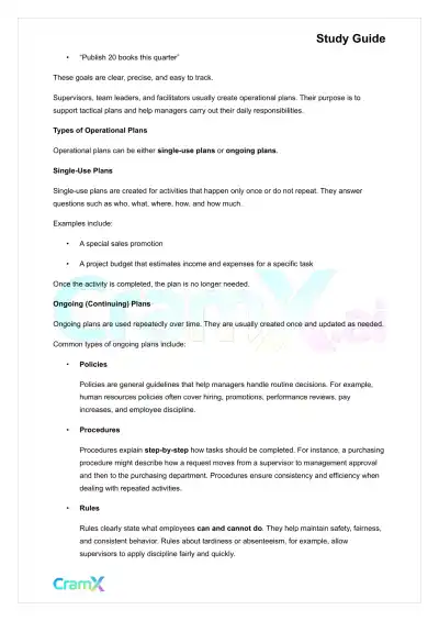 Principles of Management - Organizational Planning - Page 2 preview image
